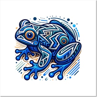 Tribal Blue Frog Posters and Art